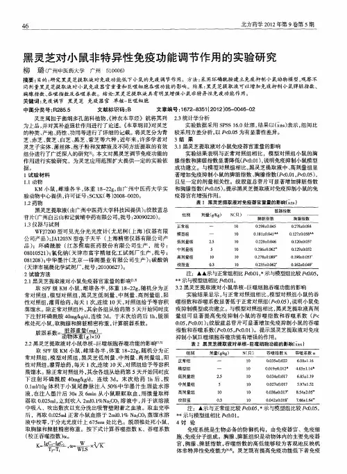 黑灵芝对小鼠非特异性免疫功能调节作用的实验研究