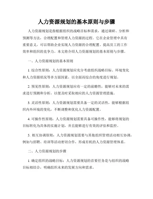 人力资源规划的基本原则与步骤