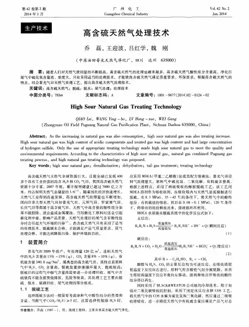 高含硫天然气处理技术