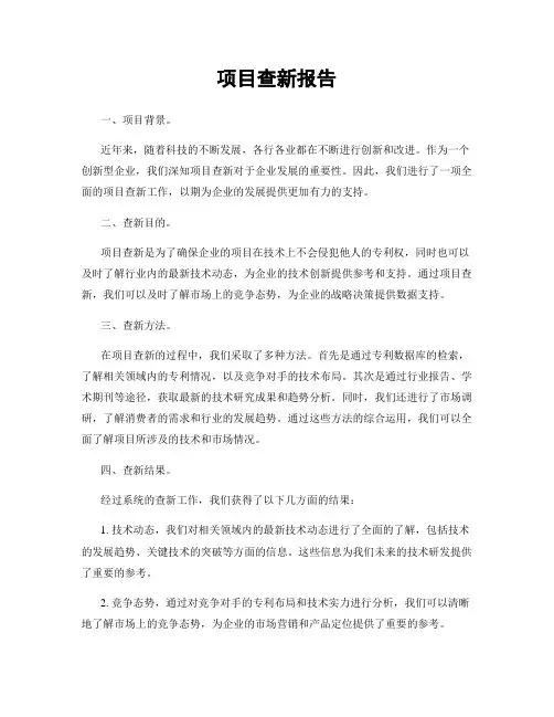 项目查新报告