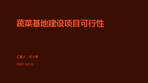 蔬菜基地建设项目可行性