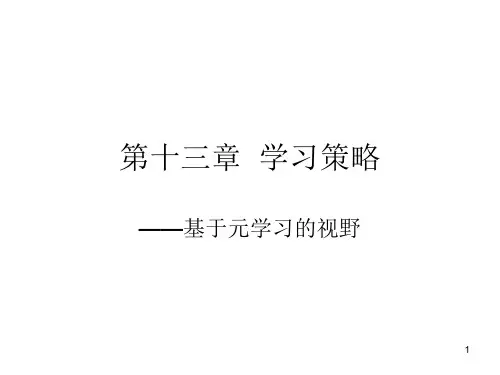 湖南师大教科院学前教育《教育心理学》第十三章--学习策略PPT课件