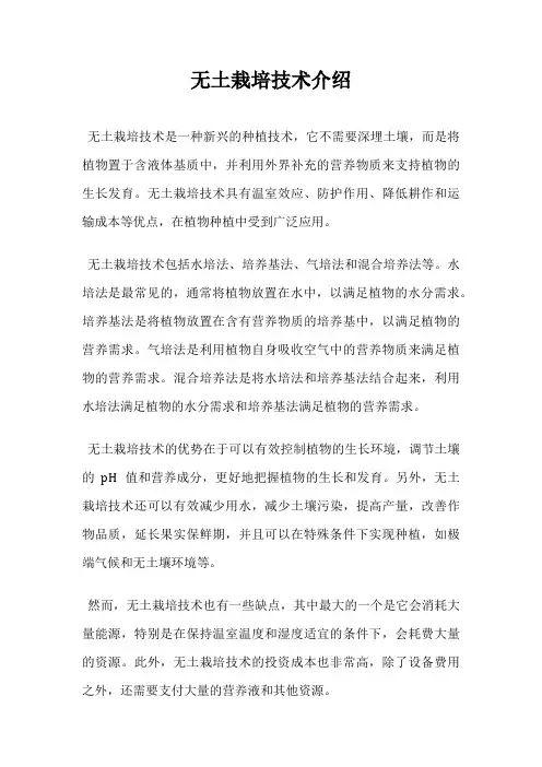 无土栽培技术介绍