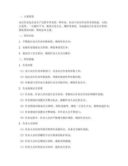 动火作业专项管控方案