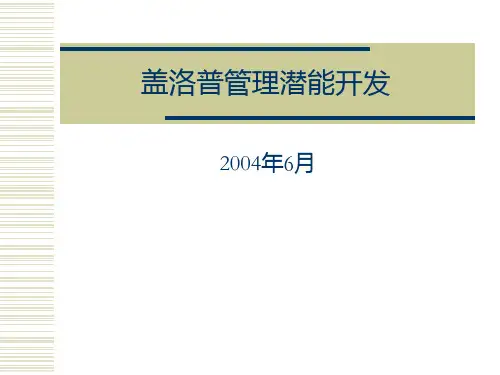 盖洛普管理潜能开发PPT课件