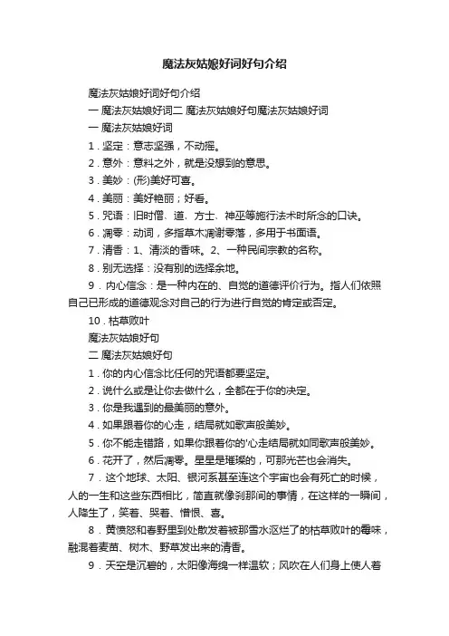 魔法灰姑娘好词好句介绍