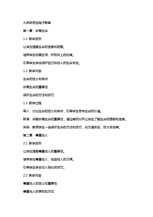 九年级思品电子教案