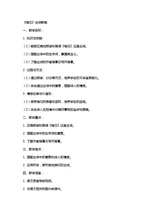 《梅花》古诗教案