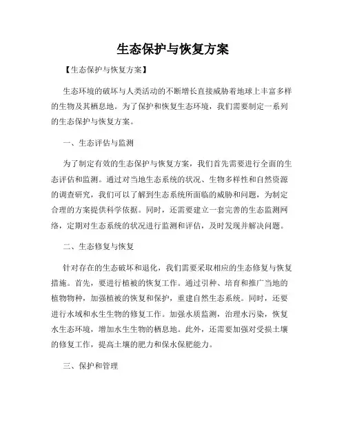 生态保护与恢复方案