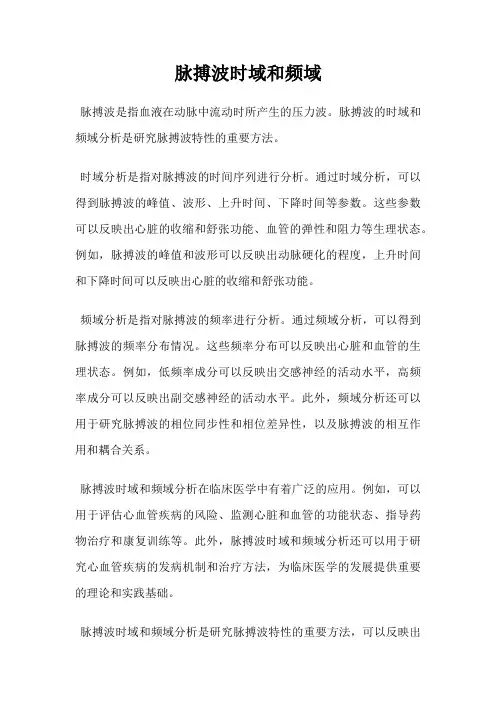 脉搏波时域和频域