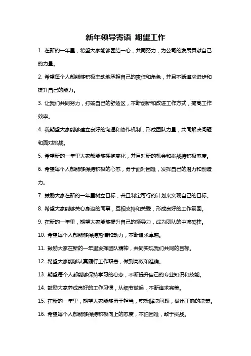 新年领导寄语 期望工作