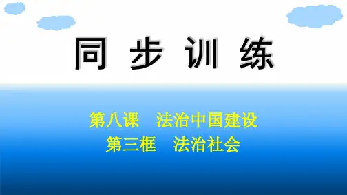 高中思想政治必修第三册精品课件 第3单元 全面依法治国 第8课 第3框 法治社会 (3)