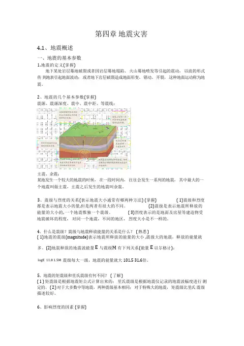 灾害学原理知识点-地震灾害