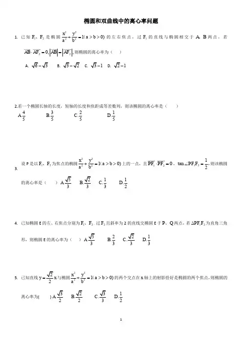 椭圆的离心率问题