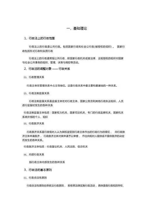 行政法与行政诉讼法知识点整理