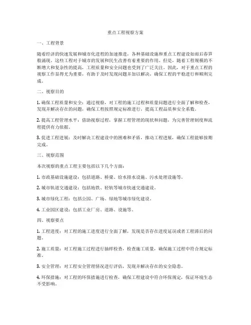 重点工程视察方案