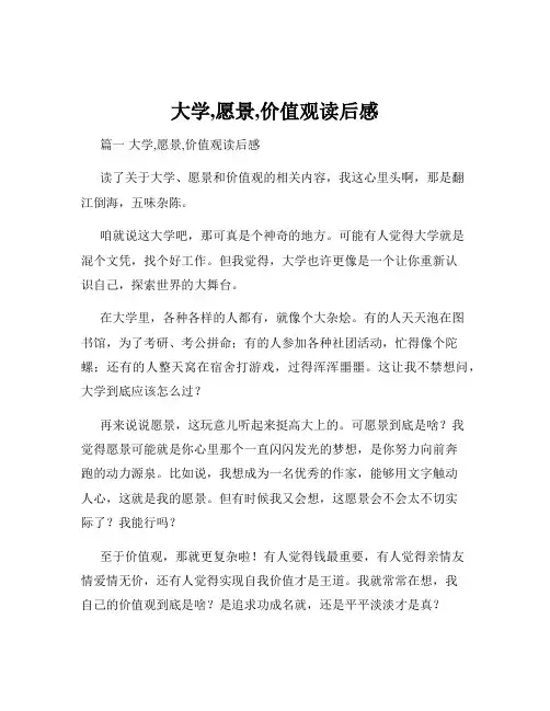 大学,愿景,价值观读后感