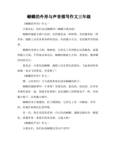 蝴蝶的外形与声音描写作文三年级