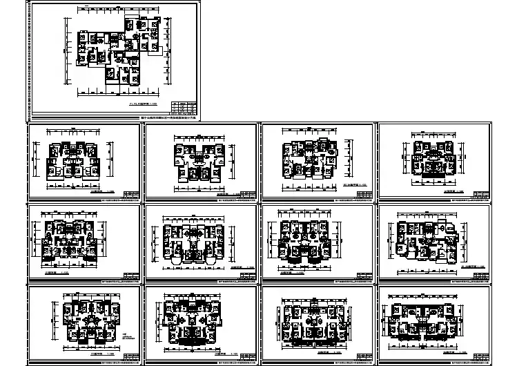 大连市某新建小区78-149平米的平面户型设计CAD图纸（13张）