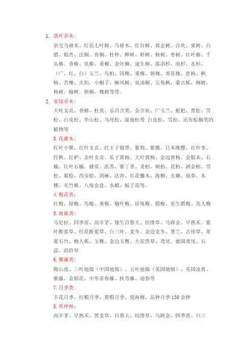 常绿乔木名称