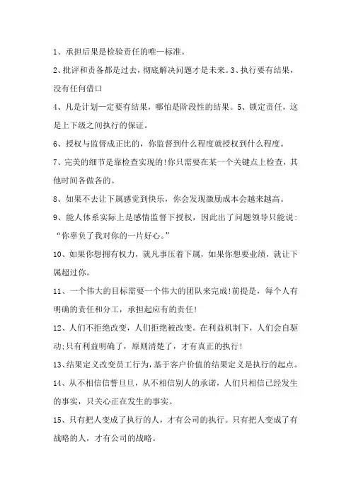 形容执行力强的句子