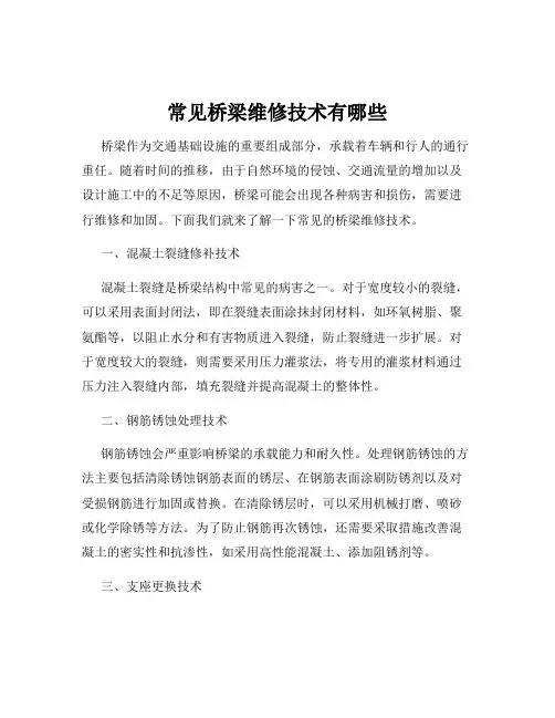 常见桥梁维修技术有哪些