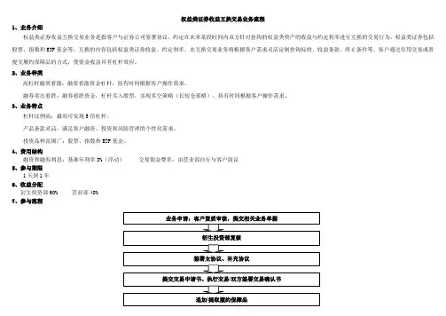 权益类证券收益互换交易业务流程