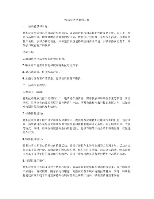 特斯拉活动策划方案