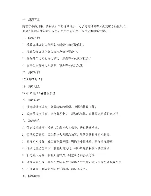 开展森林火灾应急拉动演练方案
