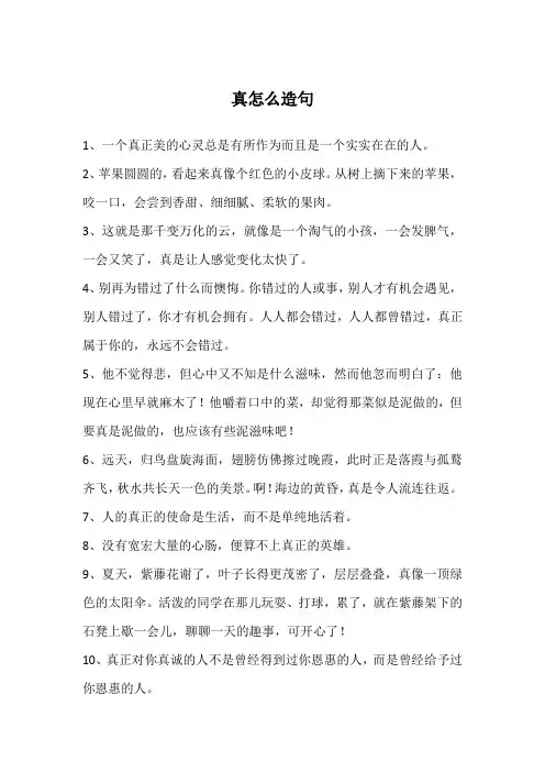 真怎么造句