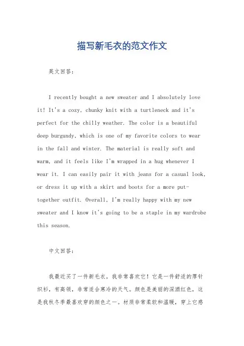 描写新毛衣的范文作文