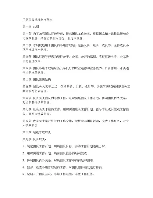 团队层级管理制度范本