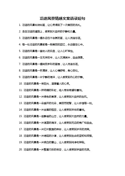 沿途风景情感文案语录短句