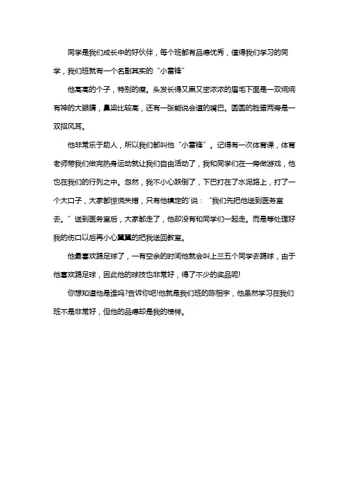 班级群里的活雷锋作文
