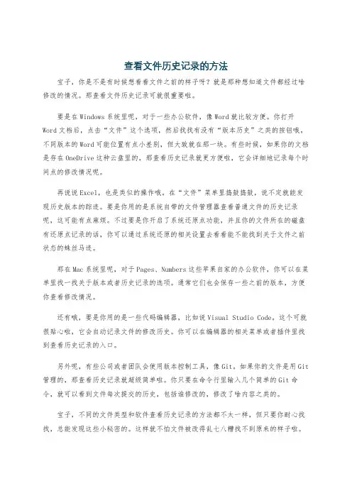 查看文件历史记录的方法