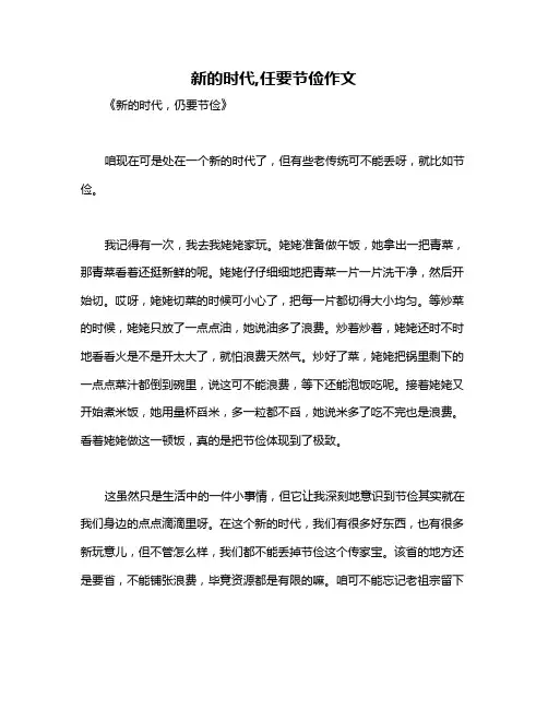 新的时代,任要节俭作文