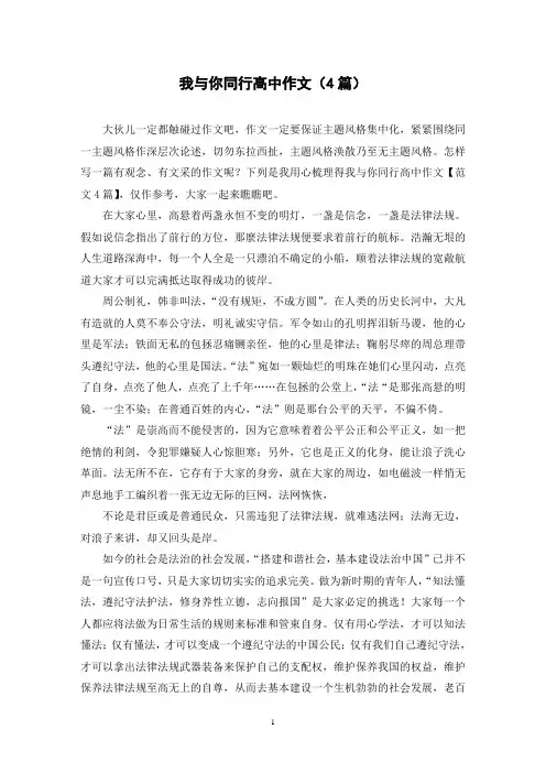 我与你同行高中作文(4篇)