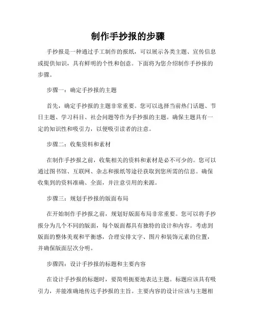 制作手抄报的步骤