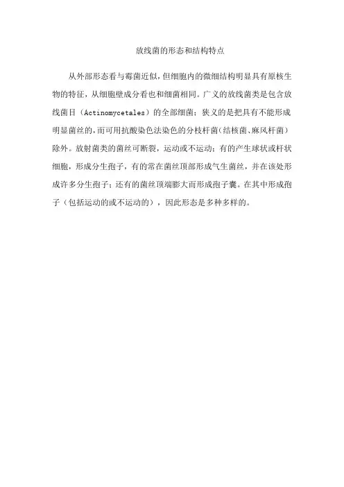 放线菌的形态和结构特点