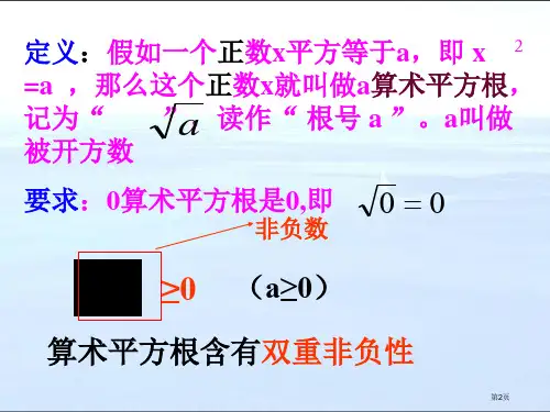 平方根教案市公开课一等奖省优质课获奖课件