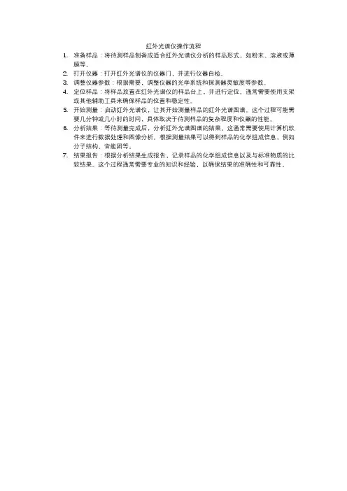 红外光谱仪操作流程
