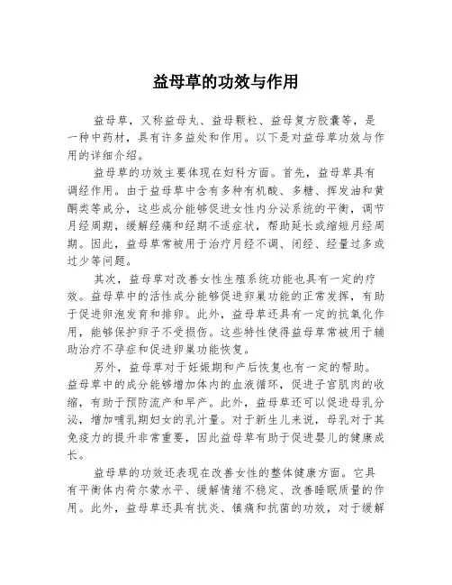益母草的功效与作用