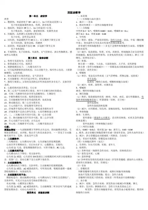 西医诊断学笔记