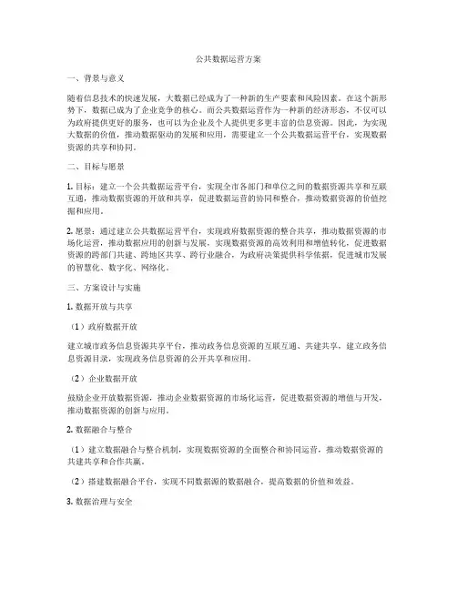 公共数据运营方案