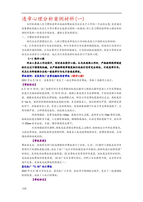 违章作业案例分析报告