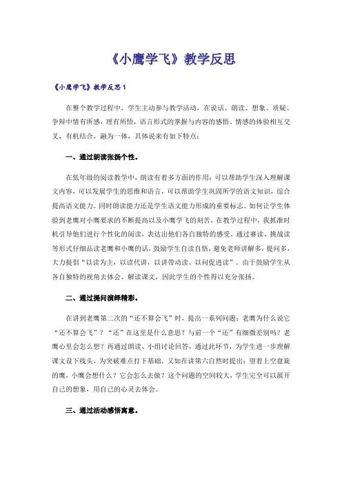 《小鹰学飞》教学反思_1
