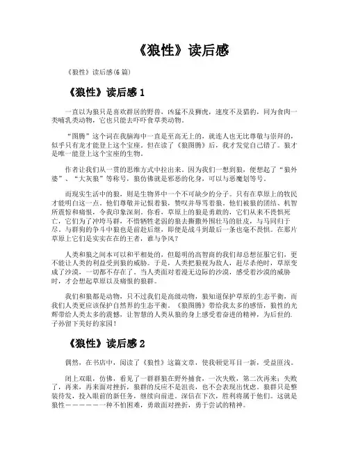 《狼性》读后感