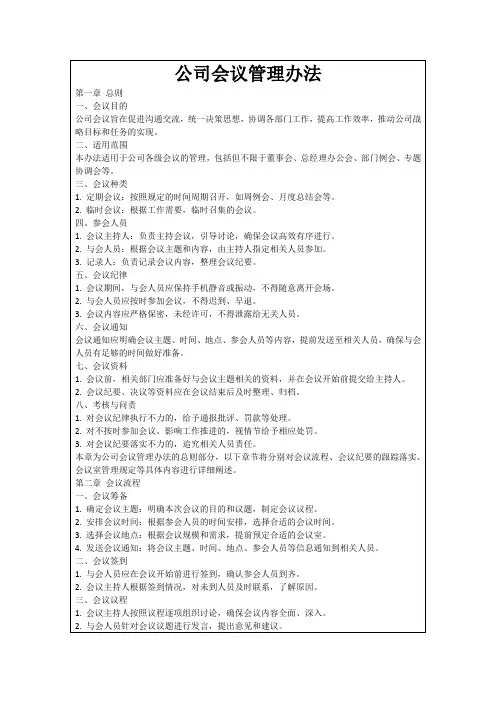 公司会议管理办法