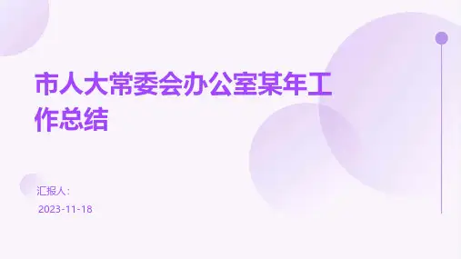 市人大常委会办公室某年工作总结