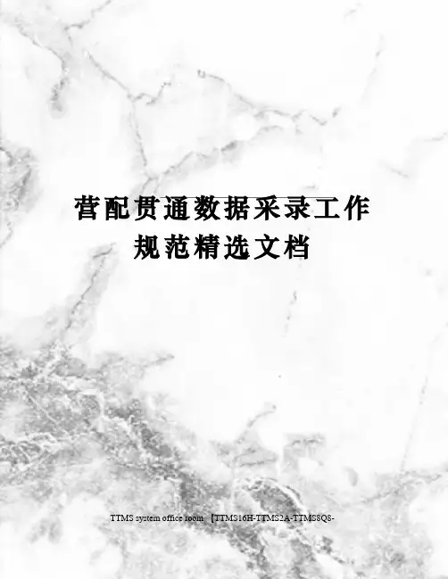 营配贯通数据采录工作规范精选文档
